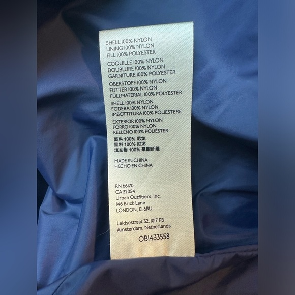 Maeve Anthropologie Blue Snap- Sleeve Puffer Jacket- size M - Picture 8 of 9